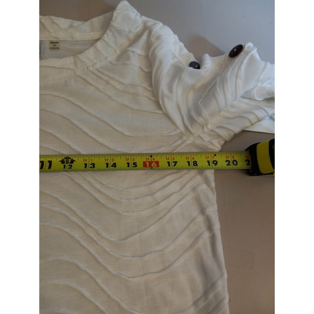 Thomas Olivia Womens White French Twist 3/4 Sleeve Shirt Size Medium - Picture 7 of 13